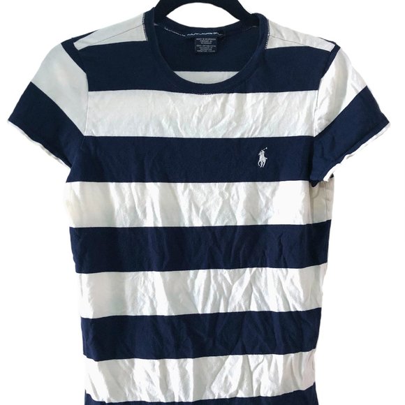 Ralph Lauren Sport Navy Striped T-Shirt - Picture 1 of 2